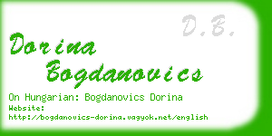 dorina bogdanovics business card